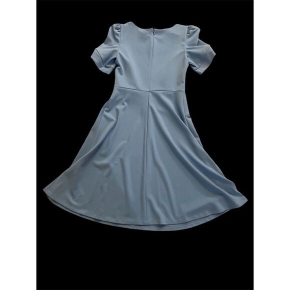 DKNY Women's Size 4 Blue A-line Asymmetrical Knee Length Dress - Picture 11 of 12